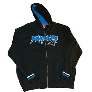 Men’s NFL Carolina Panthers Zip-Up Hoodie Jacket with Pockets Size XL